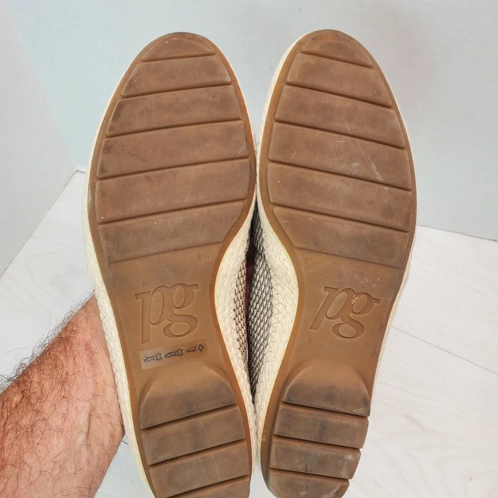Paul Green Woven Leather Espadrille Flats Made in‎ Austria 6.5 Resort-Ready
